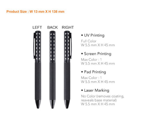 Bonnie Black Barrel Metal Pen