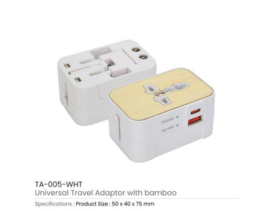 Universal Travel Adapter Bamboo