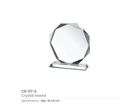 Round Crystal Award - 15 x 17 cm