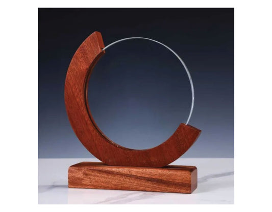 Round Moon Crystal Award