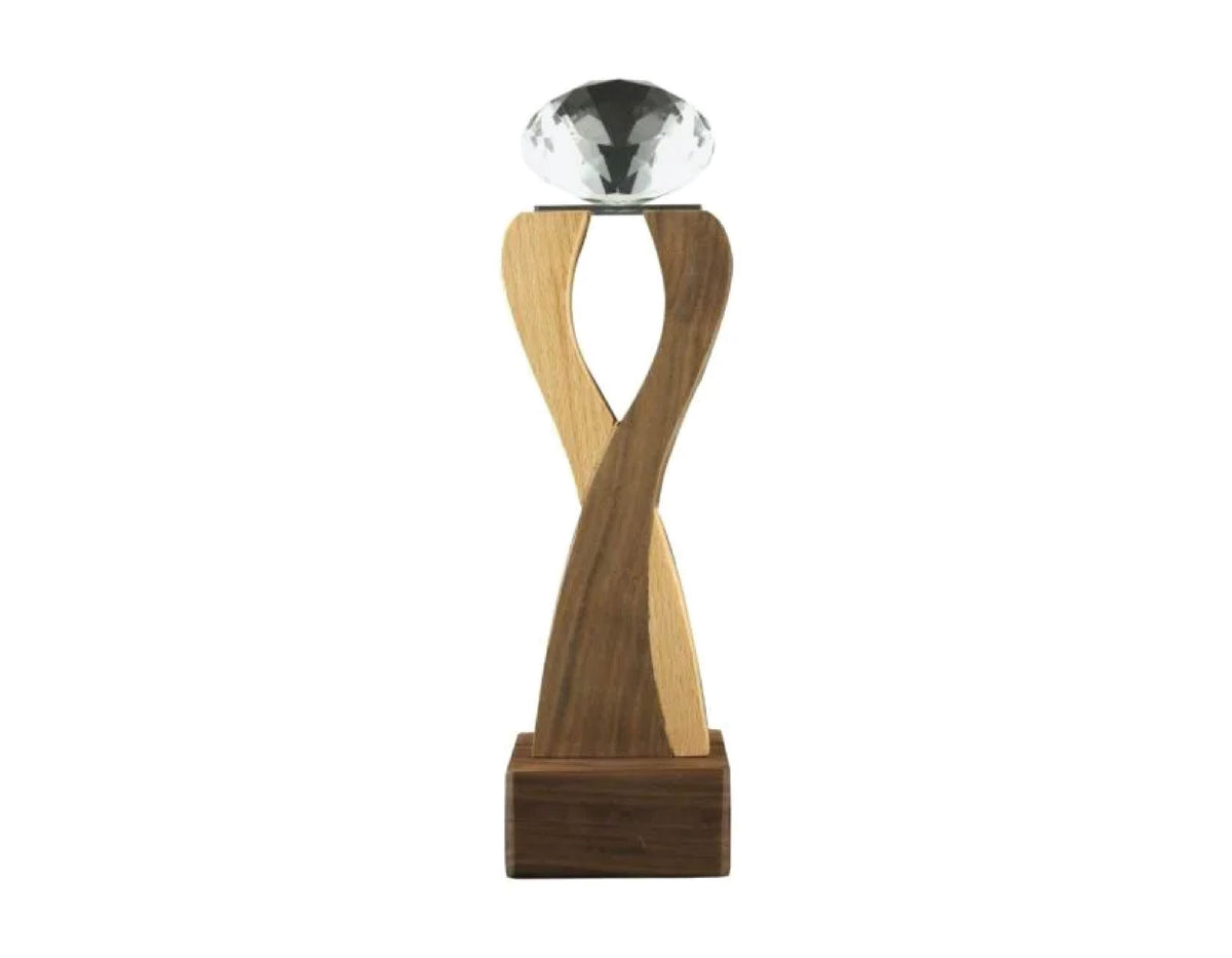 Wooden Trophy Diamond Crystal