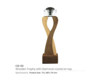 Wooden Trophy Diamond Crystal - view 3