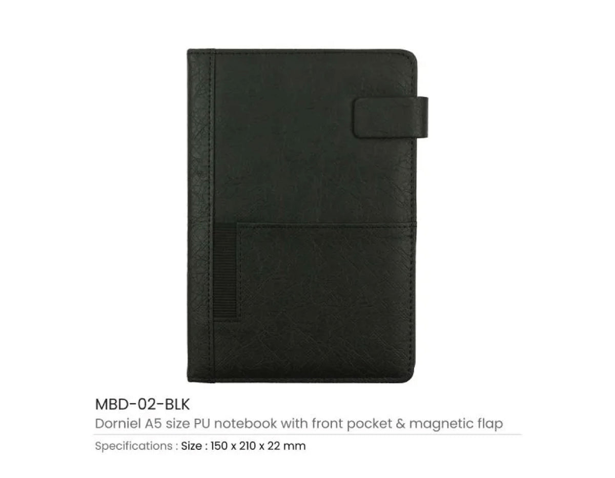 Dorniel PU Notebook Front Pocket - Black