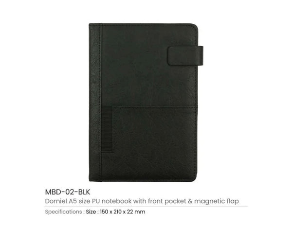 Dorniel PU Notebook Front Pocket - Black