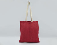 Jute Tote Bag with Cotton Handle - Red