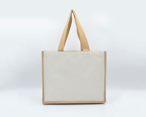 Jute/Canvas Bags (Multicolor) - Beige