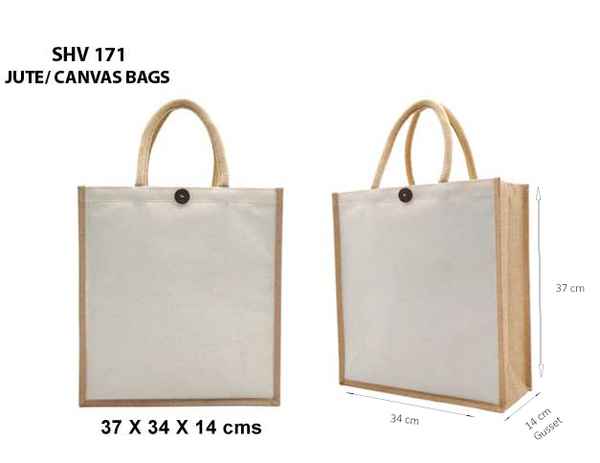 Jute/Canvas Bag - 37x34x14