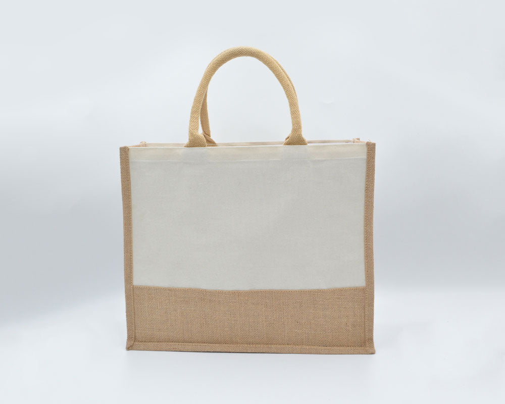 Jute/Canvas Bags (Multicolor) - White