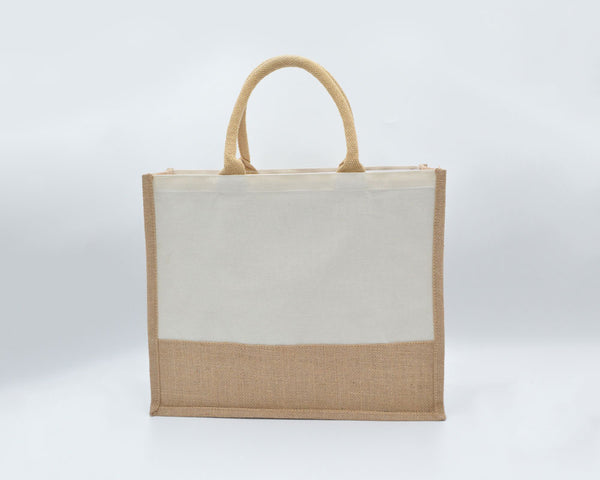 Jute/Canvas Bags (Multicolor) - White