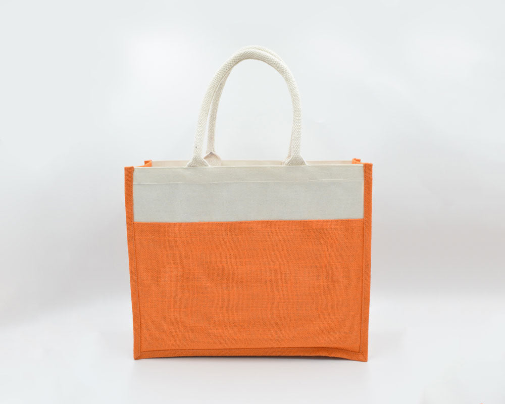 Jute/Canvas Bags (Multicolor) - Orange