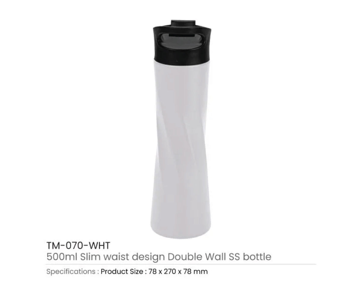 Double Wall Vacuum SS Bottle Slim - 500 ml - Medium