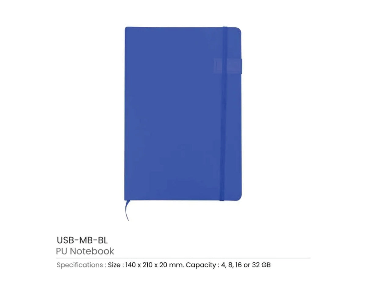 A5 PU Leather Notebook USB - Black