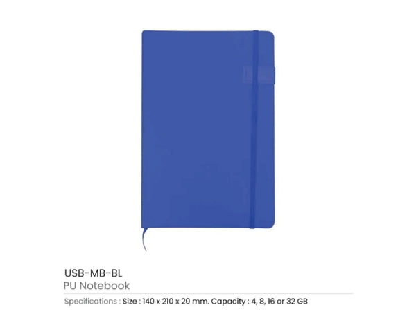 A5 PU Leather Notebook USB - Black