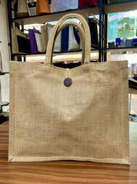 Jute Natural With Button 41x33x15