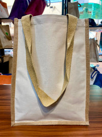 Jute/Canvas Bags (Assorted Sizes) - Beige 31x19x14