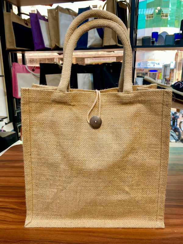 Jute Natural With Button 30x30x15