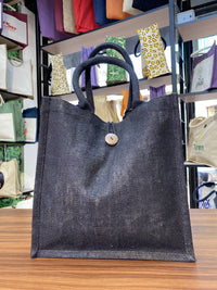 Jute/Canvas Bags (Assorted Sizes) - Black 31x19x14
