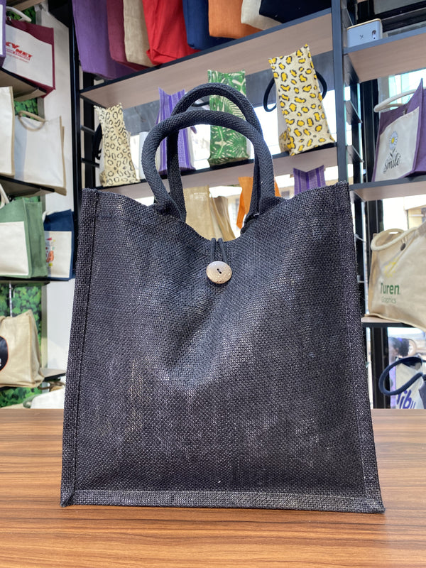 Jute/Canvas Bags (Assorted Sizes) - Black 31x19x14
