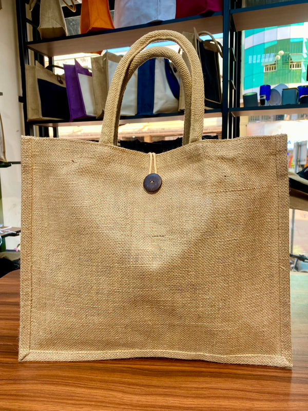 Jute Natural With Button 41x33x15