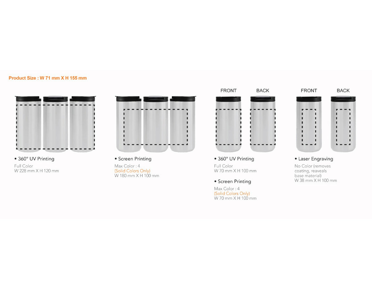 Phoberus Stainless Steel Tumbler with Silicon Lid, Black - view 3