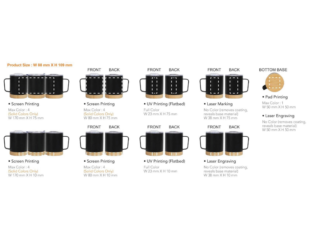 Hydro bamboo Base Stainless Steel Mug - view 3