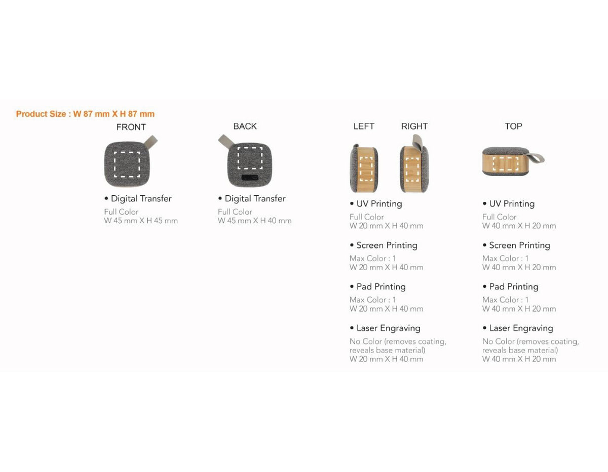 Mizik ABS Bamboo RPET Speaker - view 2