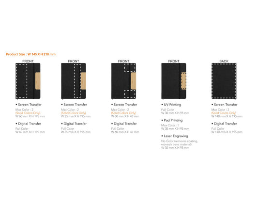 Gazette Felt Bamboo Notebook, Black