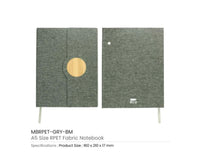 RPET Fabric Hard Cover Notebook - Grey