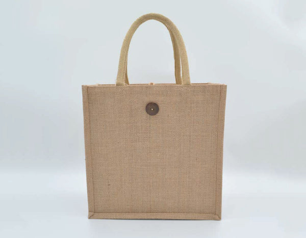 Jute Natural With Button - 30 X 30 X 15