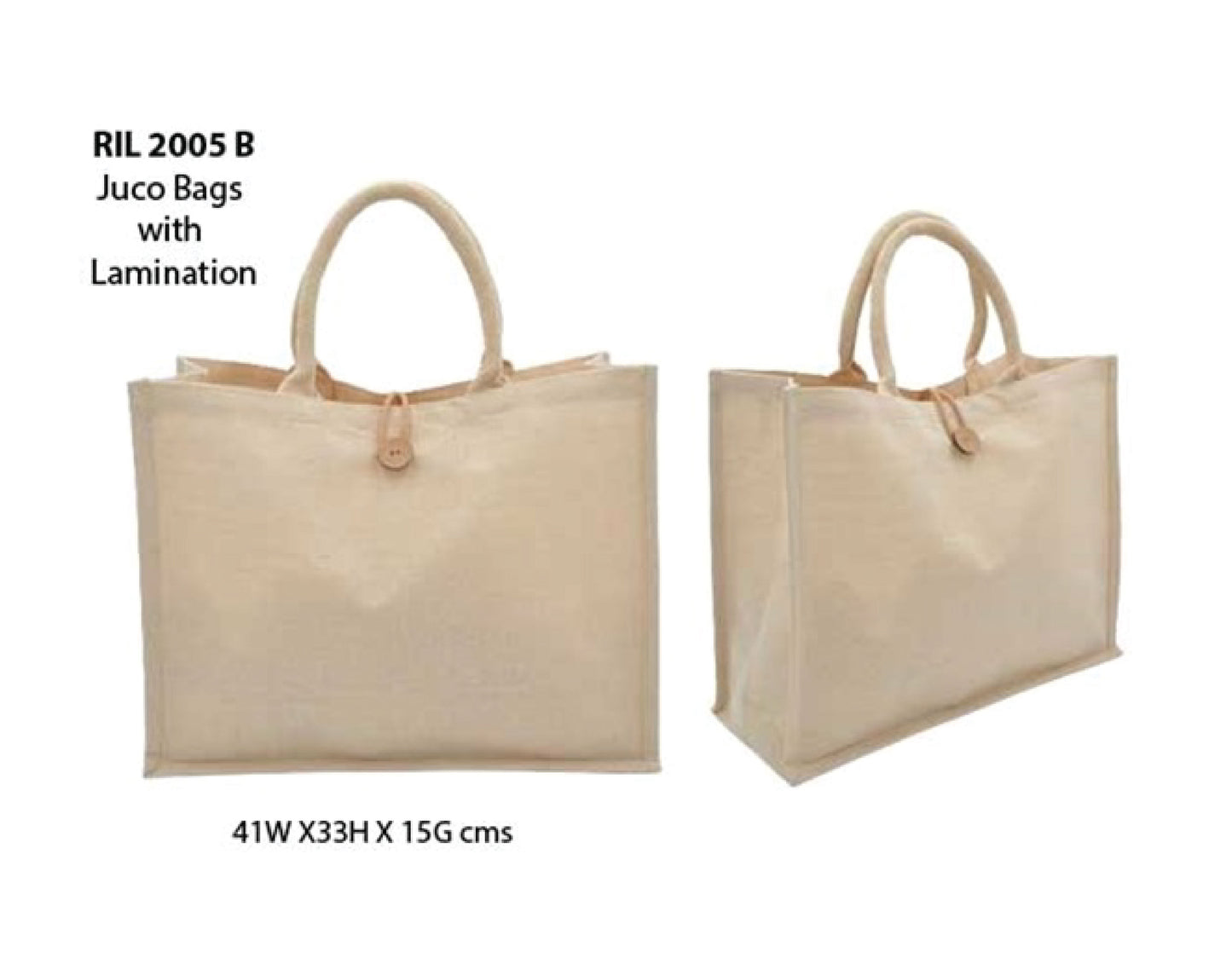 Juco Bag with Laminated Button