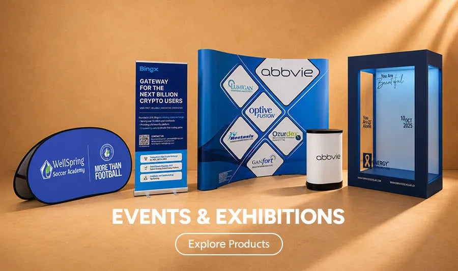 Backdrop and exhibition display setup