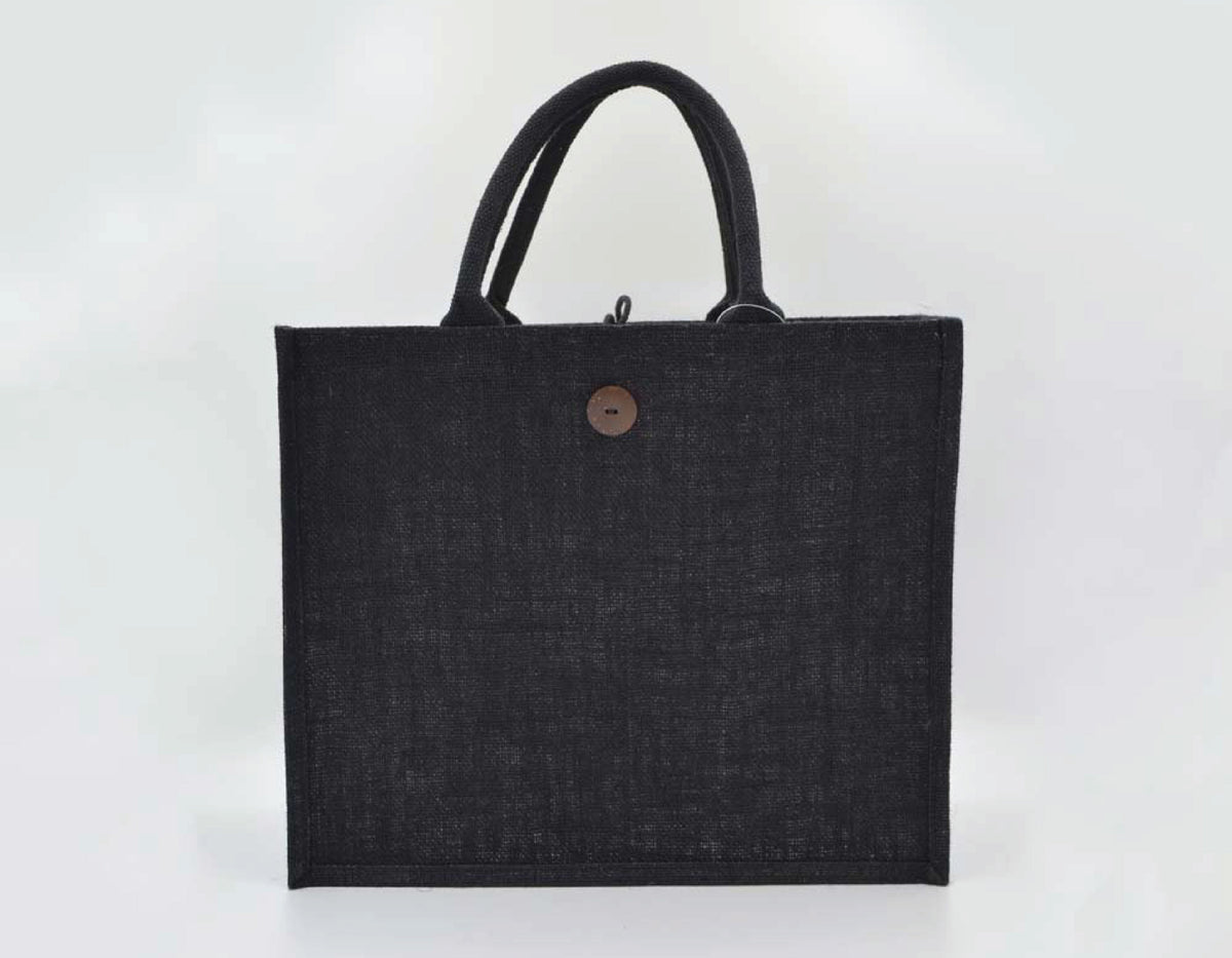 Jute/Canvas Bags (Assorted Sizes) - 31 X 19 X 14 - Black