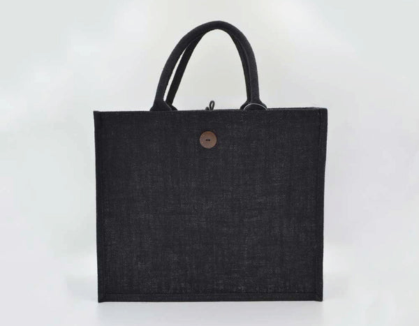 Jute/Canvas Bags (Assorted Sizes) - 31 X 19 X 14 - Black