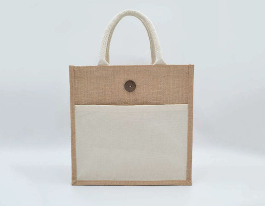JUTE/CANVAS BAGS WITH BUTTON
