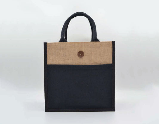 JUTE/CANVAS BAGS WITH BUTTON