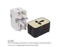 Universal Travel Adapter Bamboo - Black