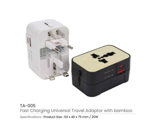 Universal Travel Adapter Bamboo