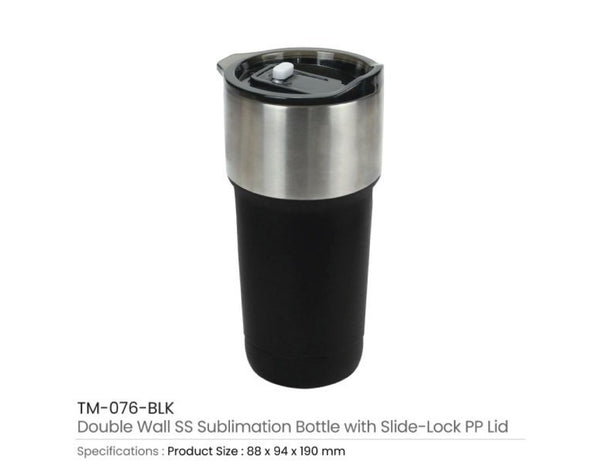 Double Wall SS Bottle 591ml - Black